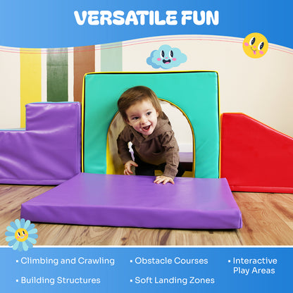 Tunnel Deluxe Soft Play Set - Toddler Climbing Toys - (6 Pc Set)
