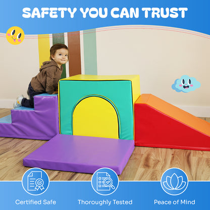 Tunnel Deluxe Soft Play Set - Toddler Climbing Toys - (6 Pc Set)