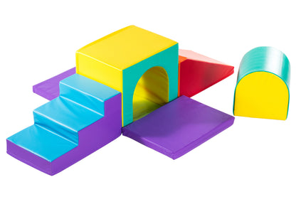 Tunnel Deluxe Soft Play Set - Toddler Climbing Toys - (6 Pc Set)
