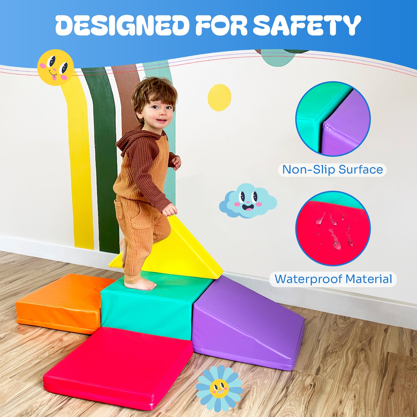 Corner Soft Play Set - Toddler Climbing Toys - (5 Pc Set)