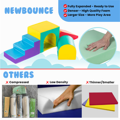 Tunnel Soft Play Set - Toddler Climbing Toys - (4 Pc Set)