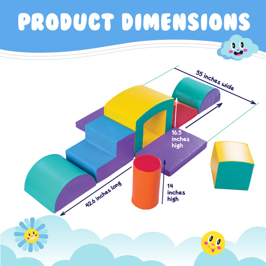 Super Deluxe Soft Play Set - Toddler Climbing Toys - (9 Pc Set)