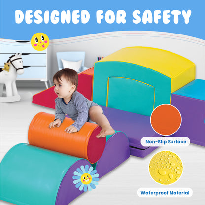 Super Deluxe Soft Play Set - Toddler Climbing Toys - (9 Pc Set)