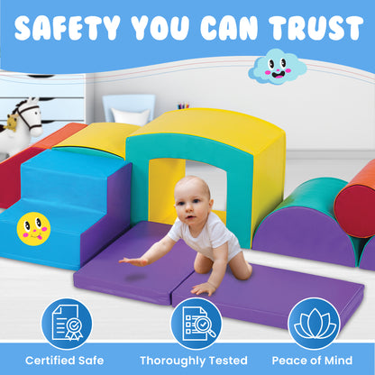 Super Deluxe Soft Play Set - Toddler Climbing Toys - (9 Pc Set)