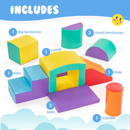 Super Deluxe Soft Play Set - Toddler Climbing Toys - (9 Pc Set)