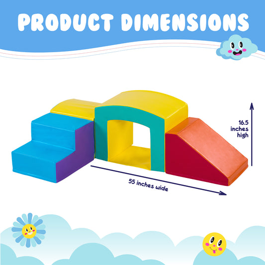 Square Tunnel Soft Play Set - Toddler Climbing Toys - (4pc Set)