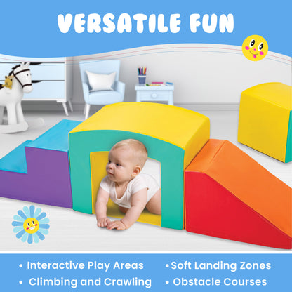 Square Tunnel Soft Play Set  - Toddler Climbing Toys - (4pc Set)