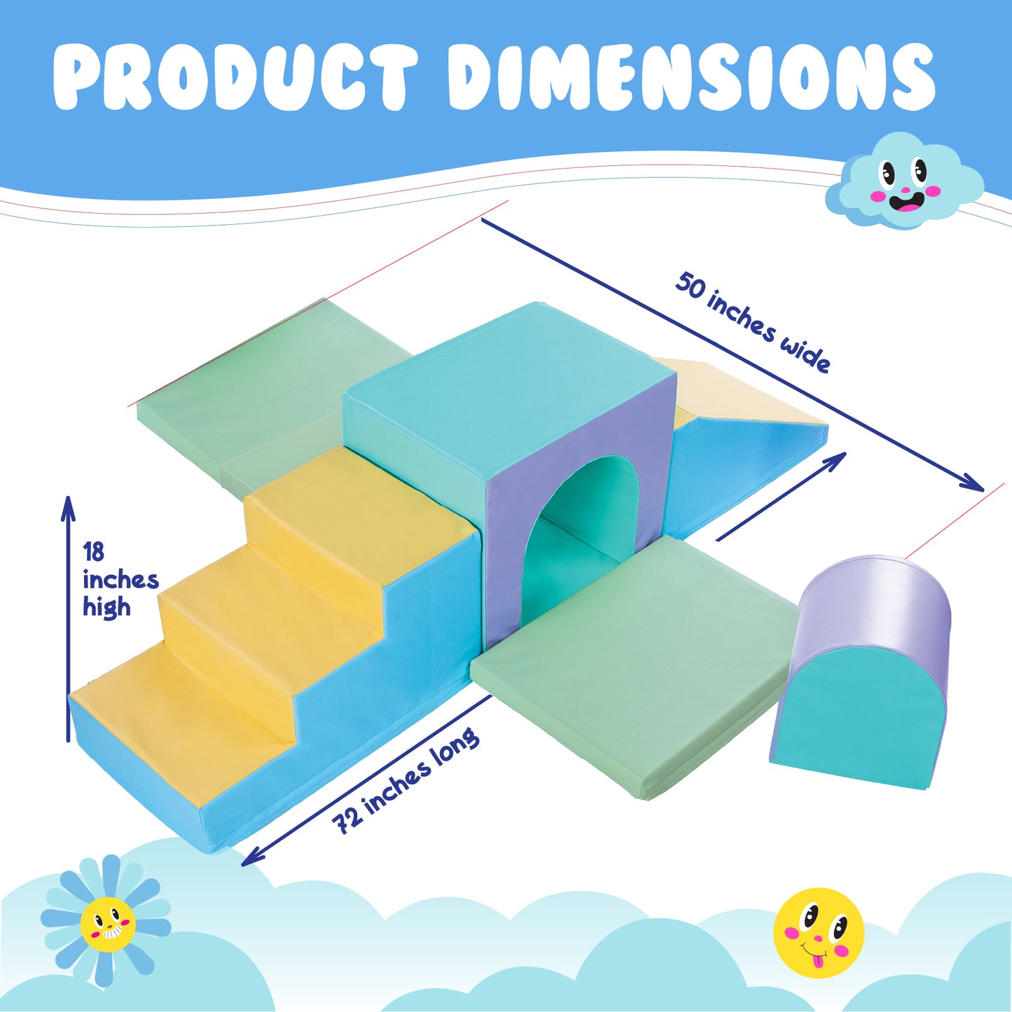 Pastel Deluxe Soft Play Set - 6pc Set