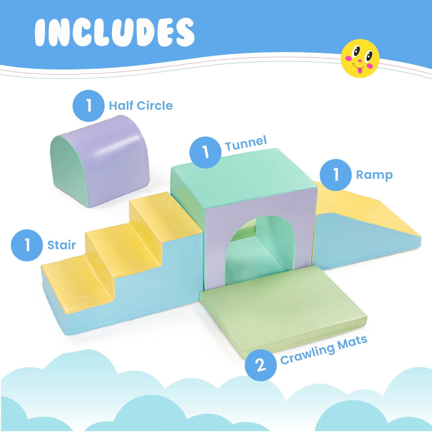 Pastel Deluxe Soft Play Set - 6pc Set