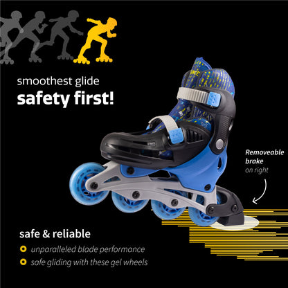 Adjustable Inline Skates - Blue