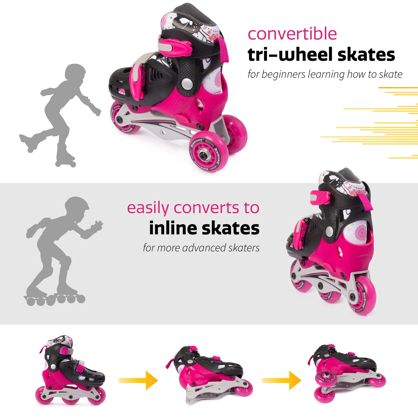 Convertible Roller Skates - 2 in 1
