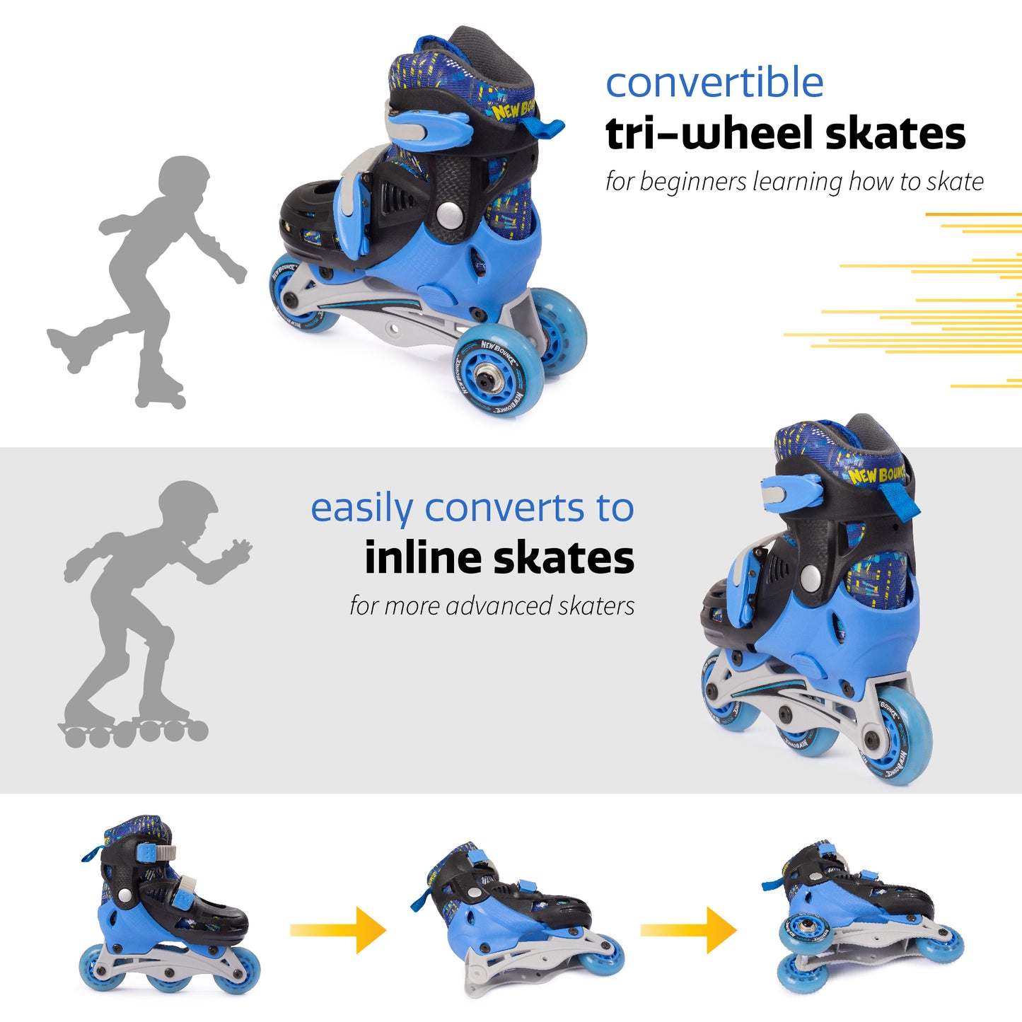Convertible Roller Skates - 2 in 1