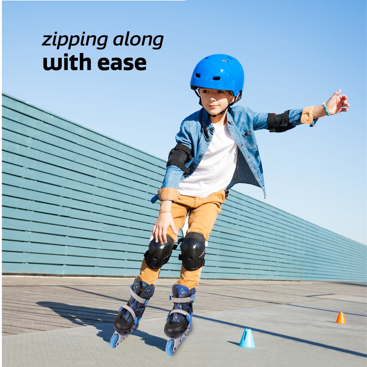 Adjustable Inline Skates - Blue